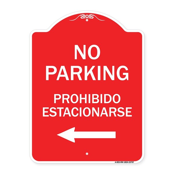 Signmission No Parking-Prohibido Estacionarse, Red & White Aluminum Architectural Sign, 18" x 24", RW-1824-23797 A-DES-RW-1824-23797 - main